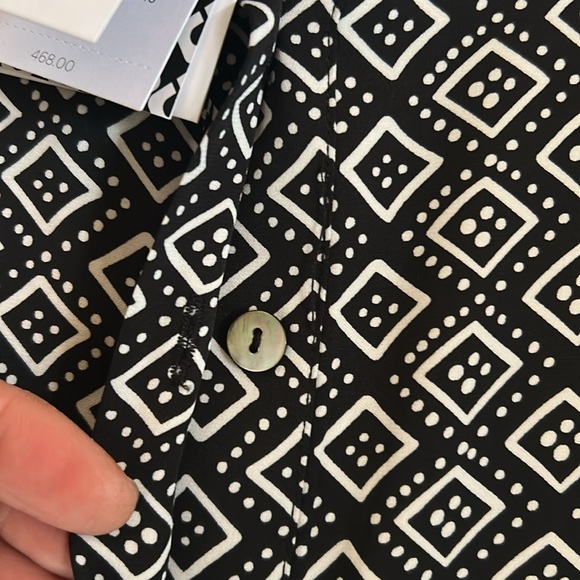 NWT Diane Von Furstenberg Samuel’s Silk Printed Shirtdress Black White Sz 0 - Picture 6 of 13